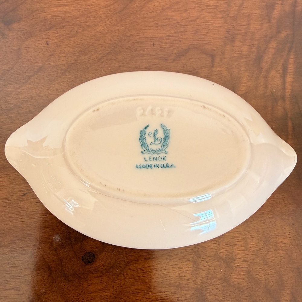 Vintage Lenox Swan Dish Set Blush Pink Gold Trim Trinket Dish Made in USA 🦢 - Picture 7 of 7